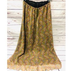 Johnny Was Multicolor Paisley Maxi Skirt